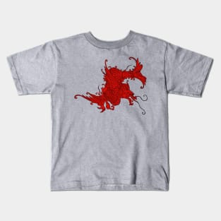 Asian Dragon Red and Black Kids T-Shirt